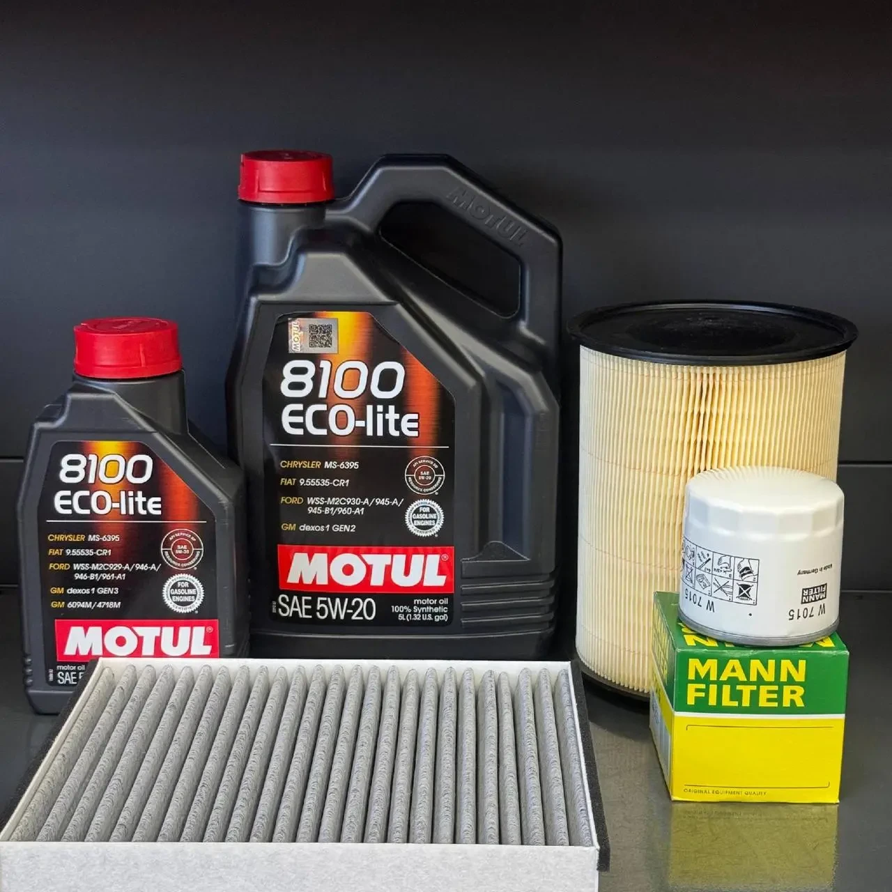 Комплект для ТО Motul 5w20 Lincoln MKC 2.0/2.3 15-19 Ford Focus 2.3 16-18/Escape 2.0 13-18 (Масло 5+1л, фільтр масляний, фільтр