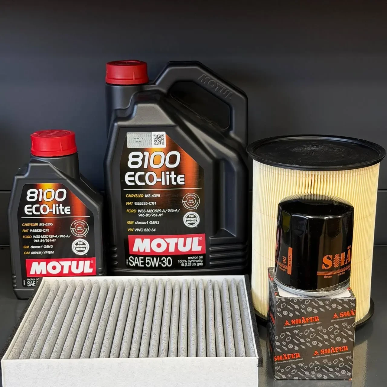 Комплект для ТО Motul 5w30 Lincoln MKC 2.0/2.3 15-19 Ford Focus 2.3 16-18/Escape 2.0 13-18 (Масло 5+1л, фільтр масляний, фільтр