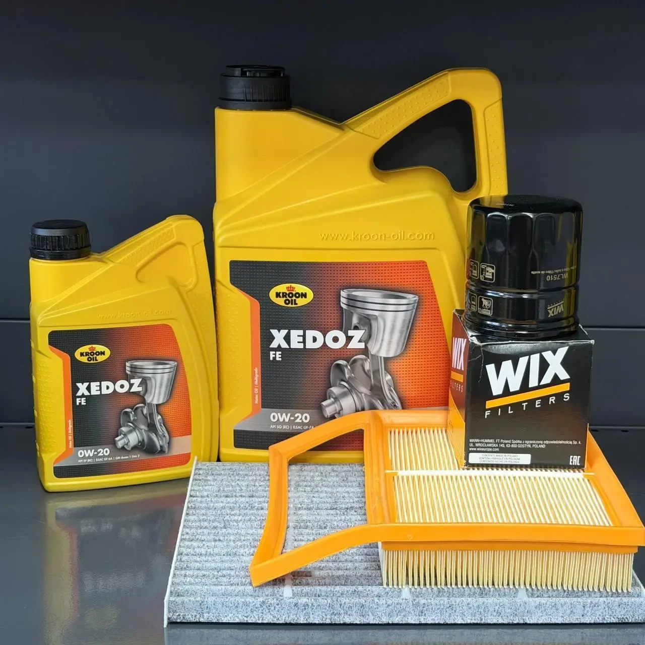Комплект для ТО KROON OIL 0w20 Lincoln MKZ 2.0 Ecoboost 14-18 Ford Fusion 2.0 Ecoboost 13-20 (Масло 5+1л, фільтр масляний, фільтр