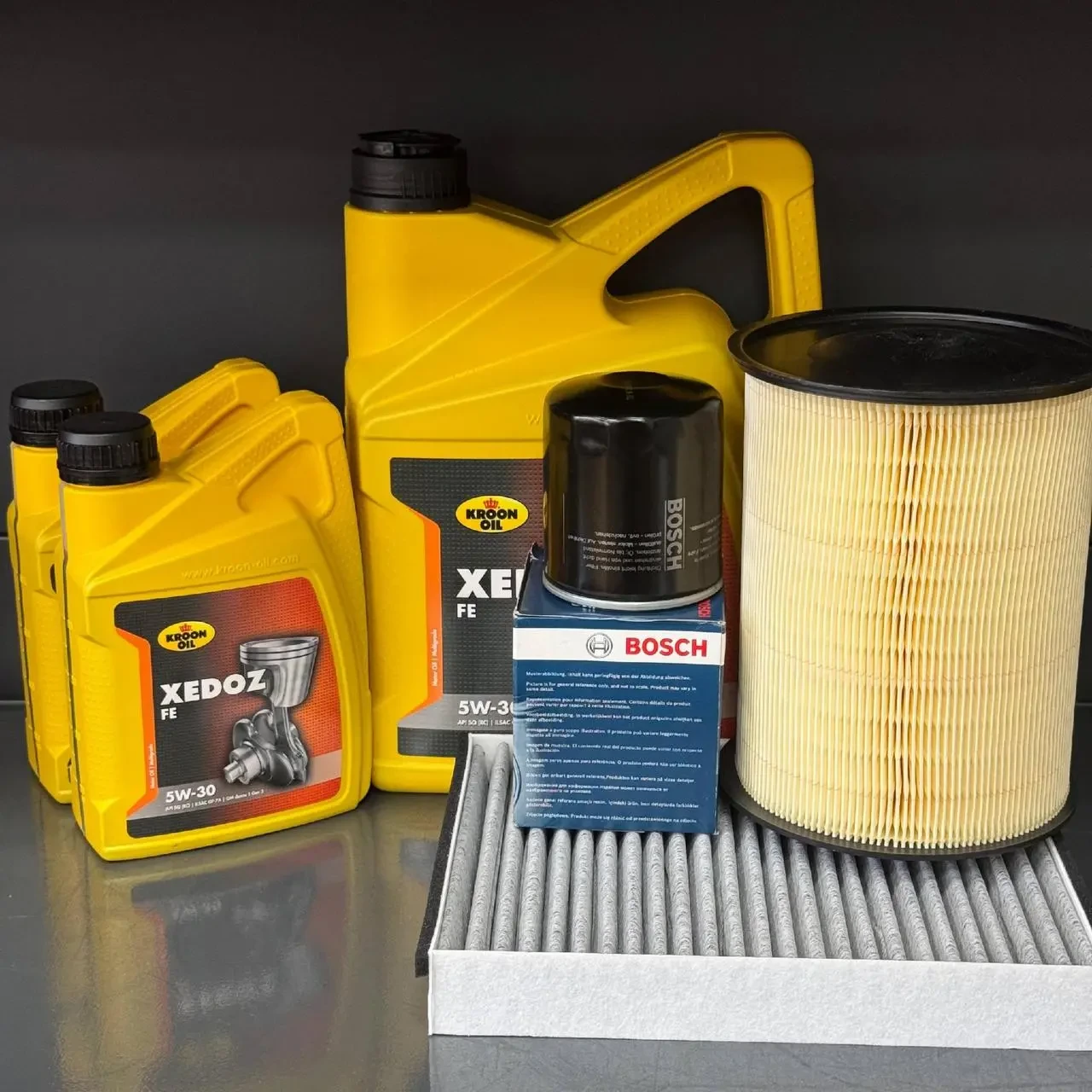 Комплект для ТО KROON OIL 5w30 Ford Transit Connect (1.6 L) 14-16 (Масло 5+1+1л, фільтр масляний, фільтр повітряний, фільтр салону