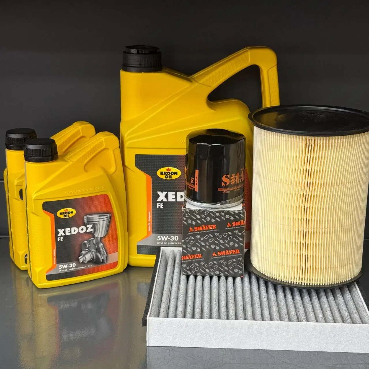 Комплект для ТО KROON OIL 5w30 Ford Transit Connect (1.6 L) 14-16 (Масло 5+1+1л, фільтр масляний, фільтр повітряний, фільтр салону