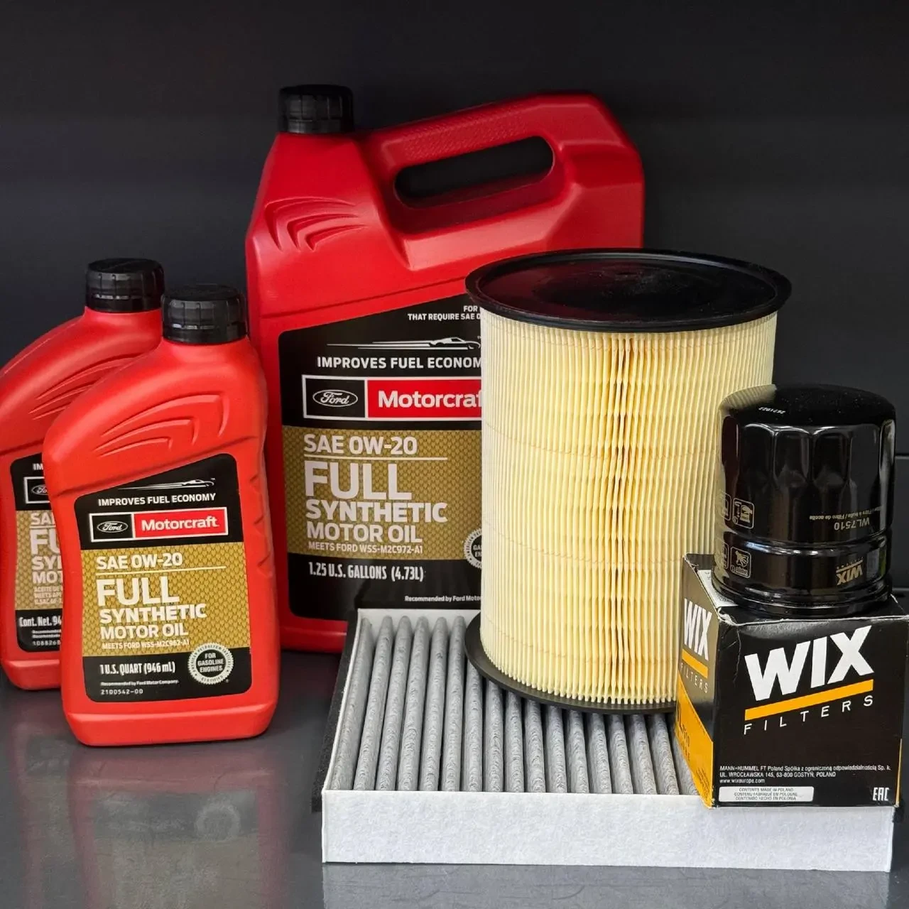 Комплект для ТО Motocraft 0w20 Ford Transit Connect (1.6 L) 14-16 (Масло 4,73+0,95+0.95л, фільтр масляний, фільтр повітряний,