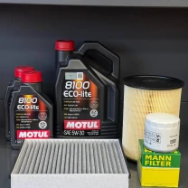 Комплект для ТО Motul  5w30 Ford Transit Connect (1.6 L) 14-16 (Масло 5+1+1л, фільтр масляний, фільтр повітряний, фільтр салону