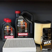 Комплект для ТО Motul  5w30 Ford Transit Connect (1.6 L) 14-16 (Масло 5+1+1л, фільтр масляний, фільтр повітряний, фільтр салону