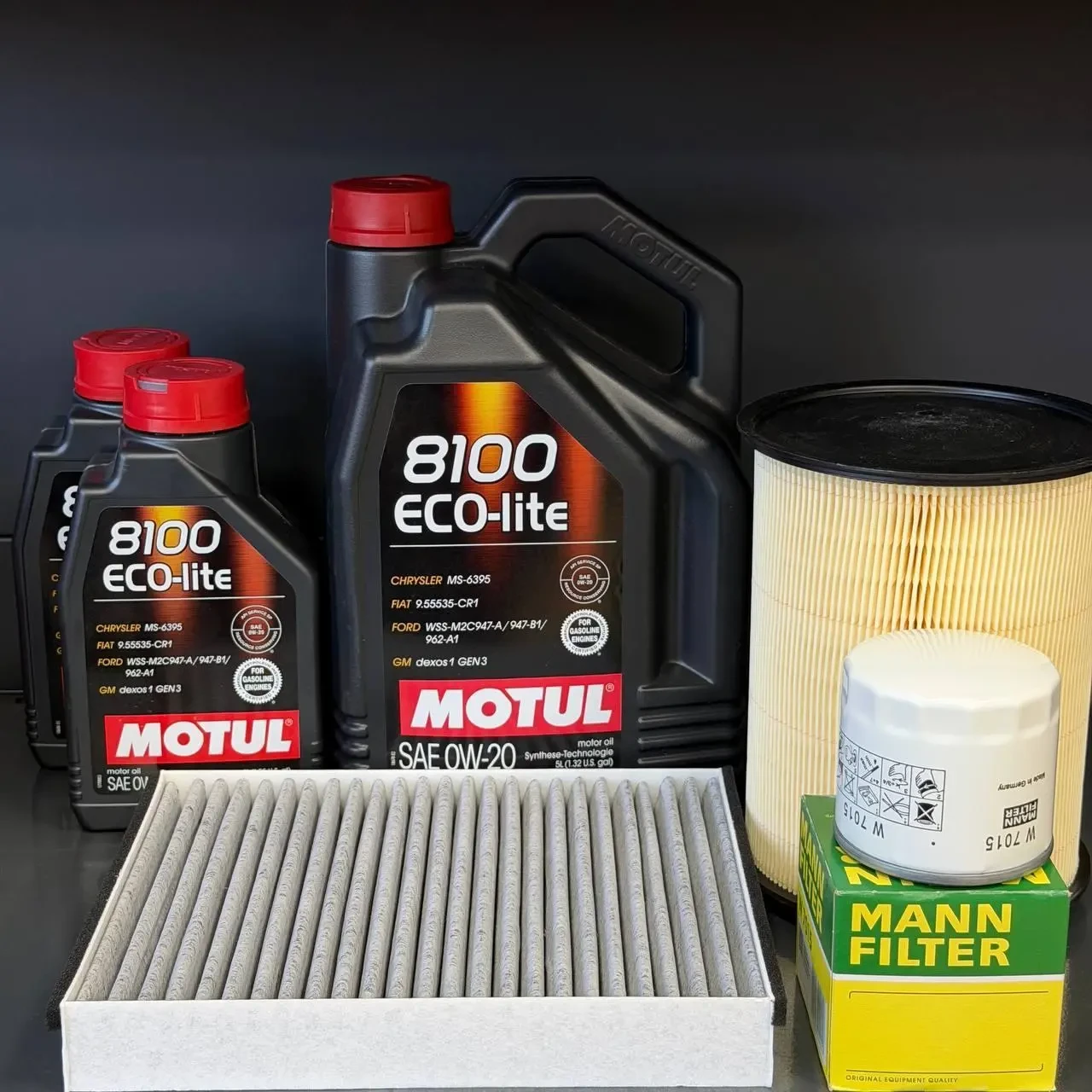 Комплект для ТО Motul  0w20 Ford Transit Connect (1.6 L) 14-16 (Масло 5+1+1л, фільтр масляний, фільтр повітряний, фільтр салону