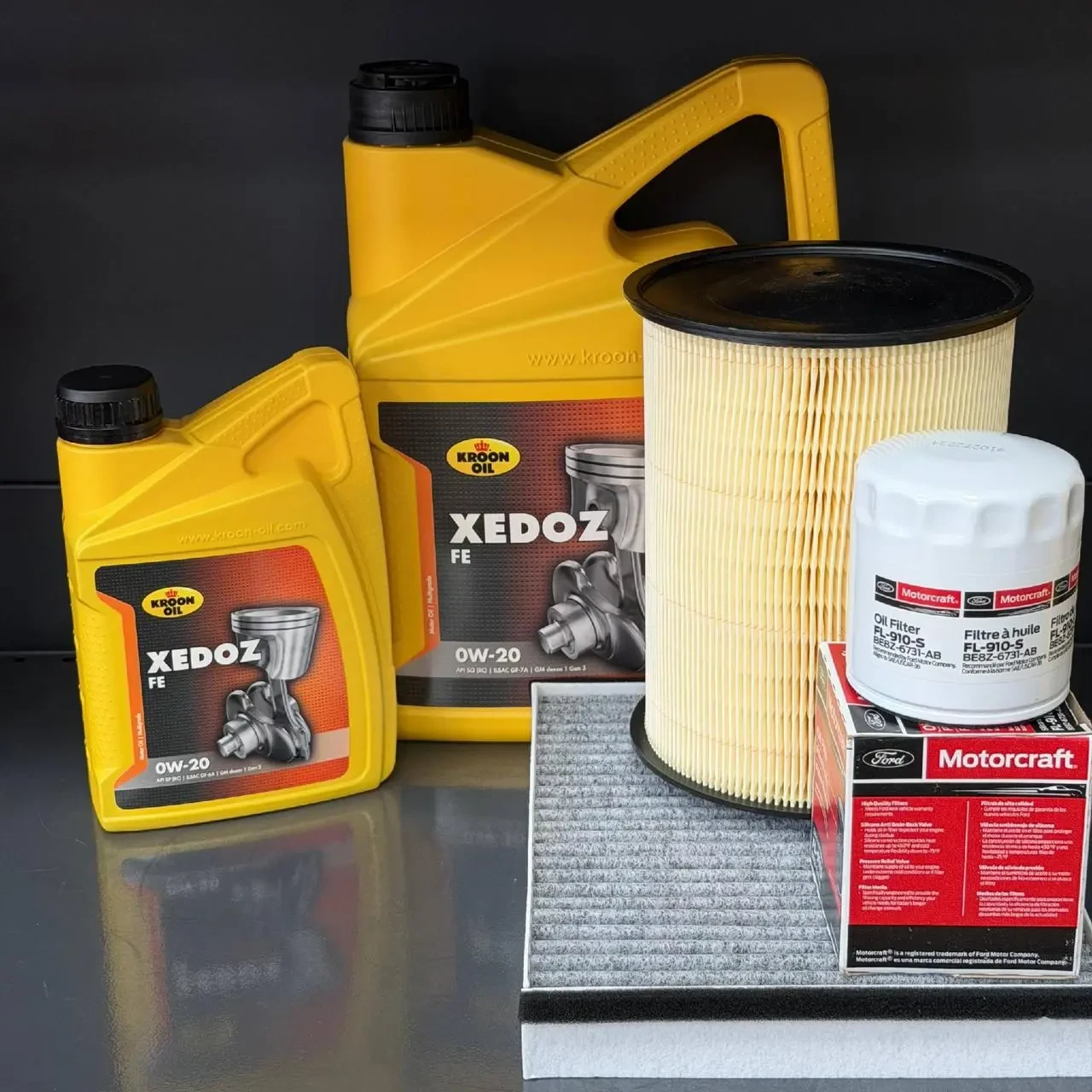 Комплект для ТО KROON OIL 0w20 Lincoln MKC 2.0/2.3 Ford Focus 2.3/Escape 2.0 (Масло 5+1,  фільтр масляний, фільтр повітряний,