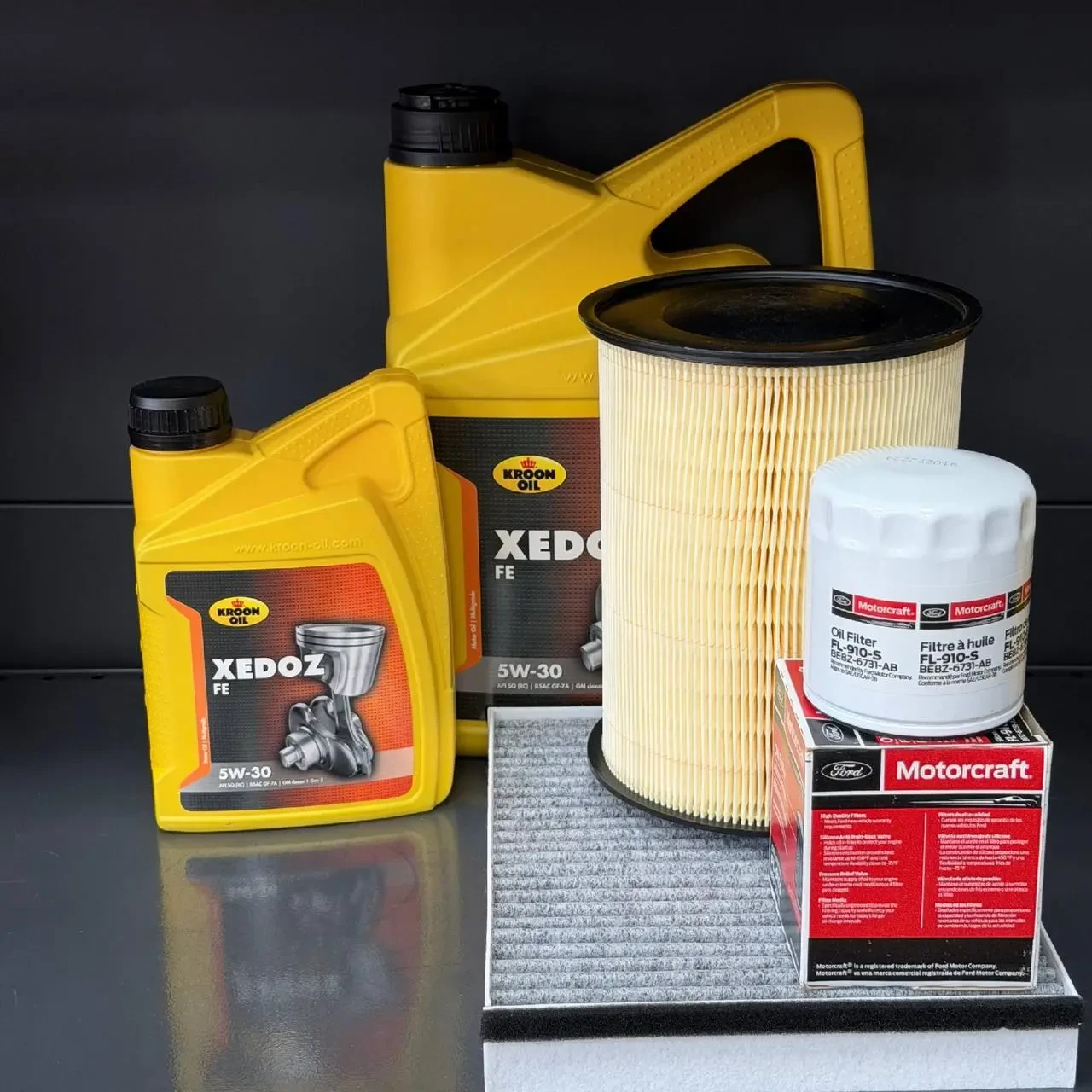 Комплект для ТО KROON OIL 5w30 Lincoln MKC 2.0/2.3 Ford Focus 2.3/Escape 2.0 (Масло 5+1,  фільтр масляний, фільтр повітряний,