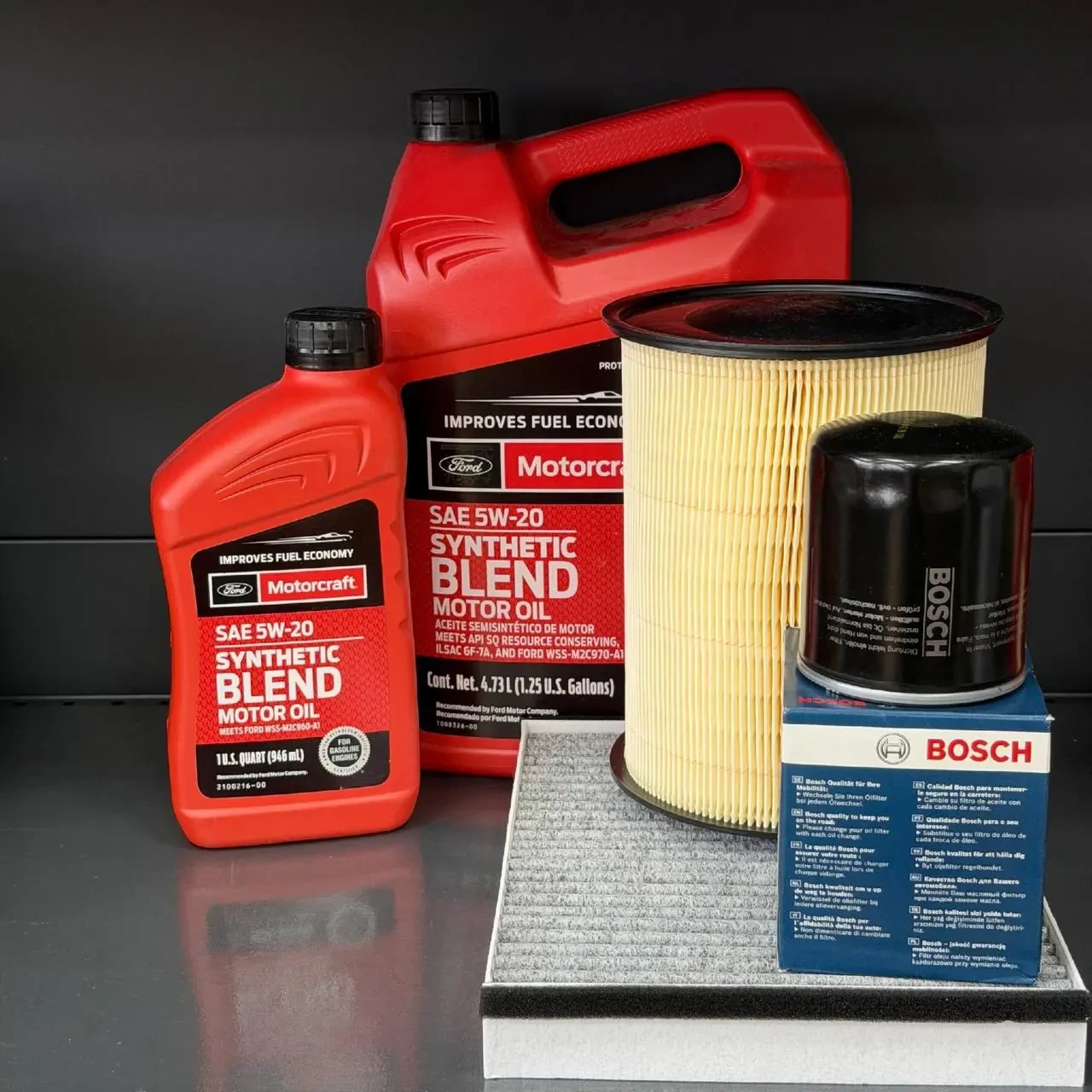 Комплект для ТО Motocraft 5w20 blend Lincoln MKC 2.0/2.3 Ford Focus 2.3/Escape 2.0 (Масло 4,73+0,95,  фільтр масляний, фільтр