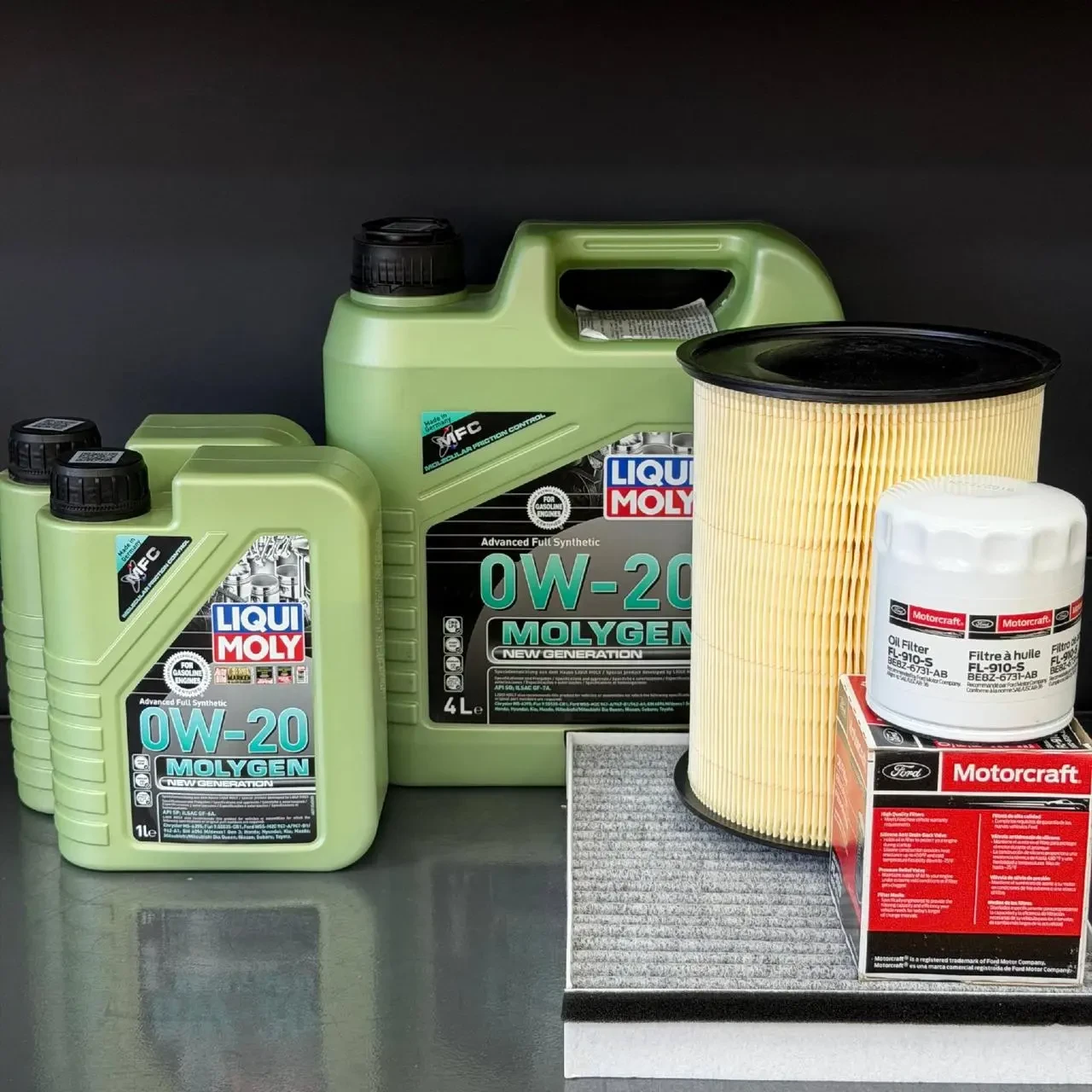 Комплект для ТО Liqui Moly 0w20 Lincoln MKC 2.0/2.3 Ford Focus 2.3/Escape 2.0 (Масло 4+1+1, фільтр масляний, фільтр повітряний,