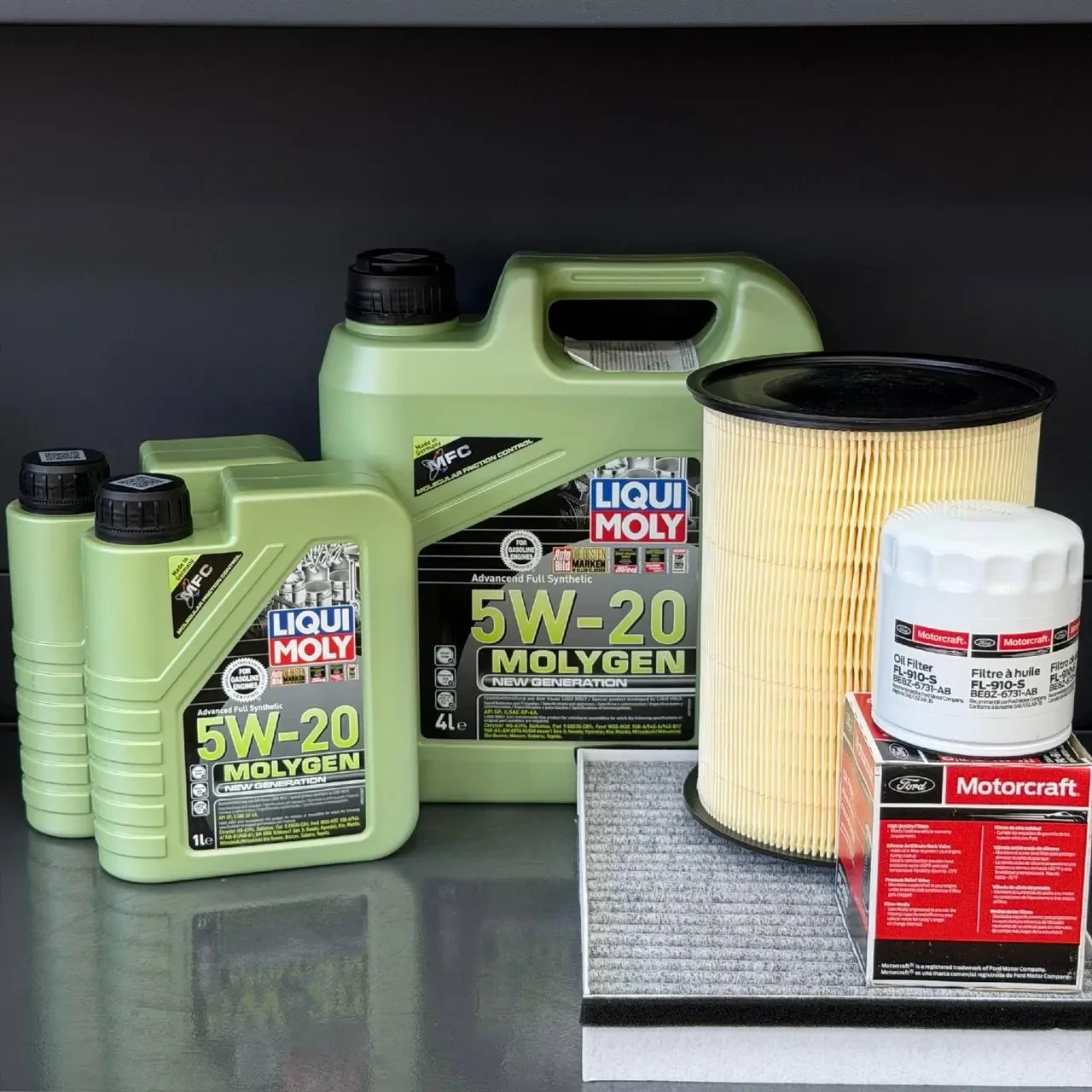Комплект для ТО Liqui Moly 5w20 Lincoln MKC 2.0/2.3 Ford Focus 2.3/Escape 2.0 (Масло 4+1+1, фільтр масляний, фільтр повітряний,