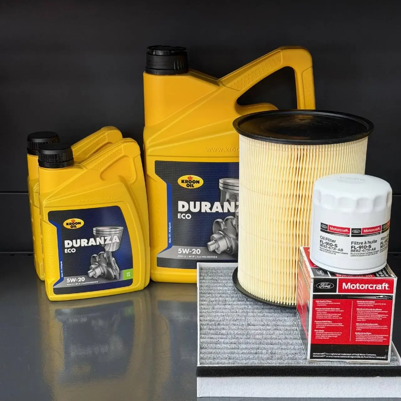 Комплект для ТО KROON OIL 5w20 Ford Transit Connect (1.6 L) 14-16 (Масло 5+1+1л, фільтр масляний, фільтр повітряний, фільтр салону