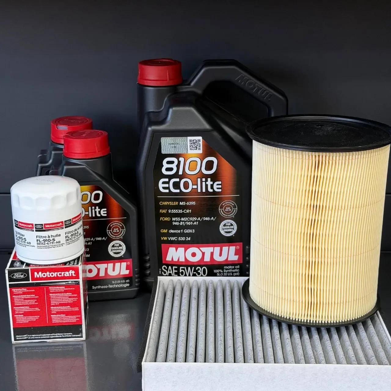 Комплект для ТО Motul  5w30 Ford Transit Connect (1.6 L) 14-16 (Масло 5+1+1, фільтр масляний, фільтр повітряний, фільтр салону