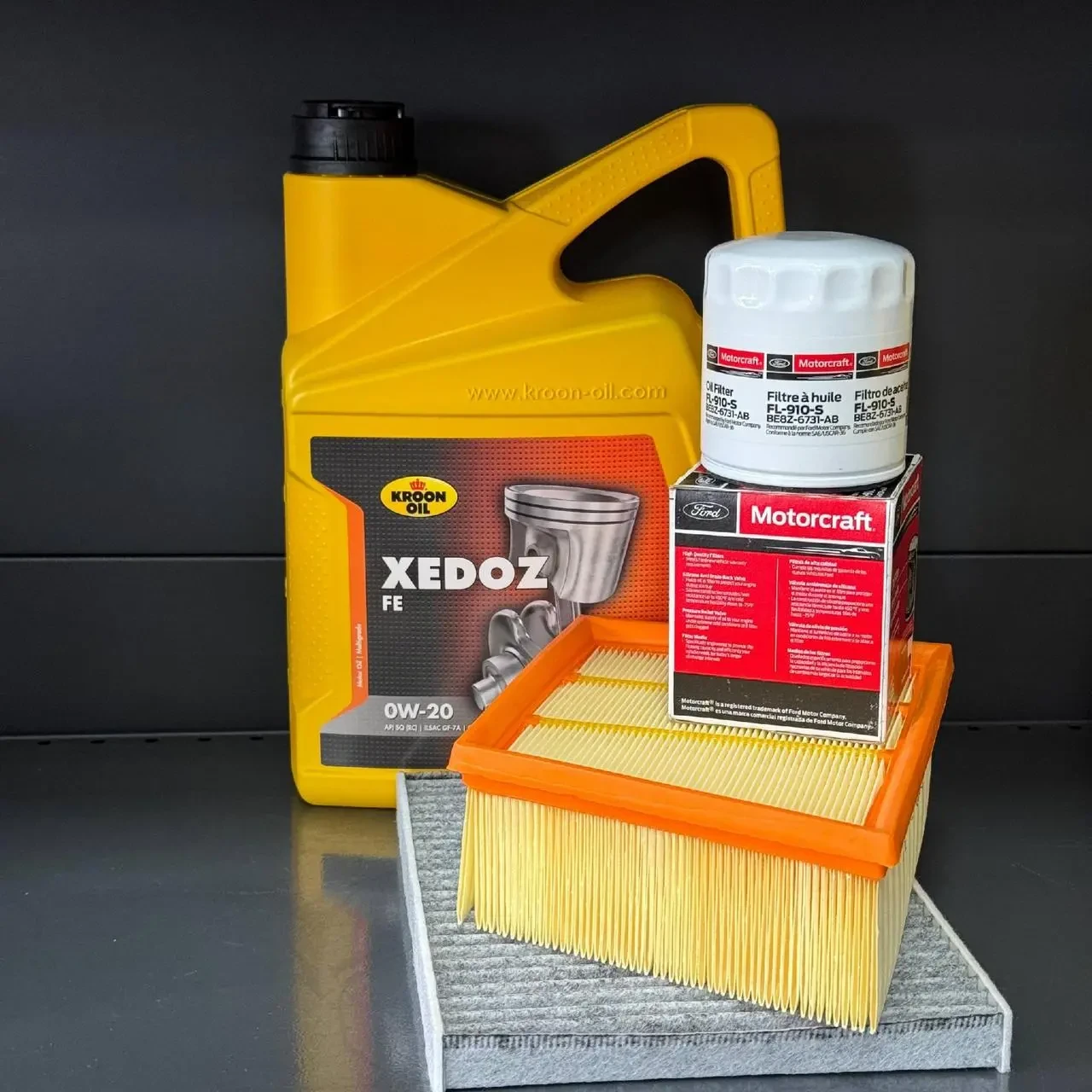 Комплект для ТО KROON OIL 0w20 Ford EcoSport (1.0) 20-21/(2.0) 18-21  (Масло, фільтр масляний, фільтр повітряний, фільтр салону