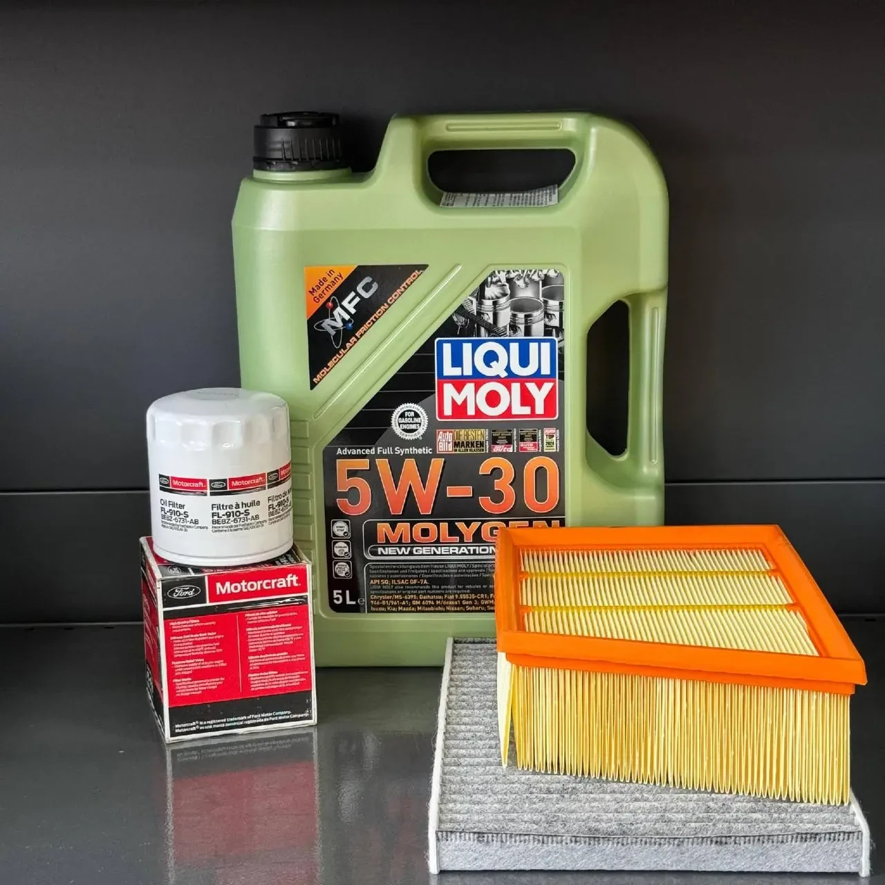 Комплект для ТО Liqui Moly 5w30 Ford EcoSport (1.0) 20-21/(2.0) 18-21  (Масло, фільтр масляний, фільтр повітряний, фільтр салону