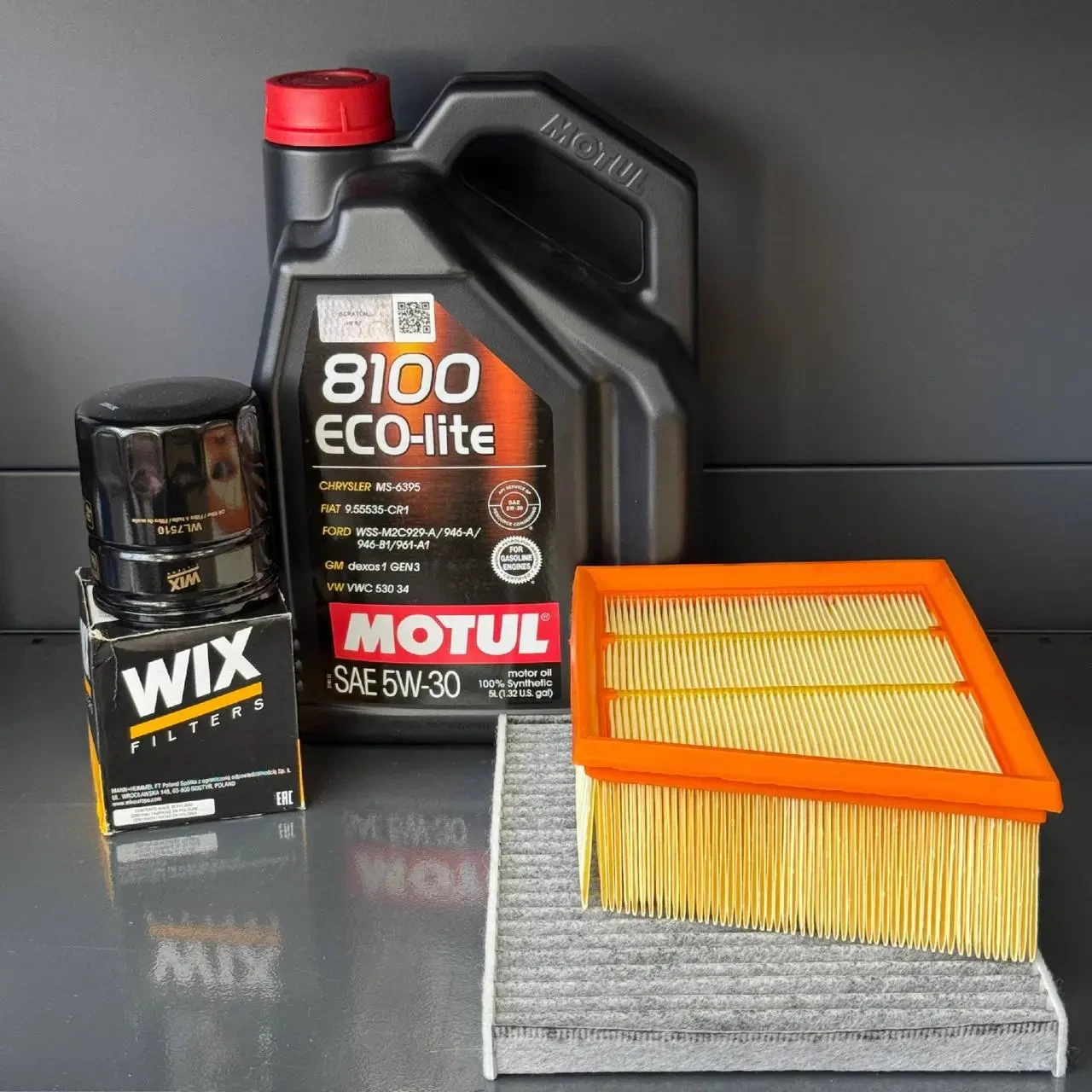 Комплект для ТО Motul  5w30 Ford EcoSport (1.0) 20-21/(2.0) 18-21  (Масло, фільтр масляний, фільтр повітряний, фільтр салону
