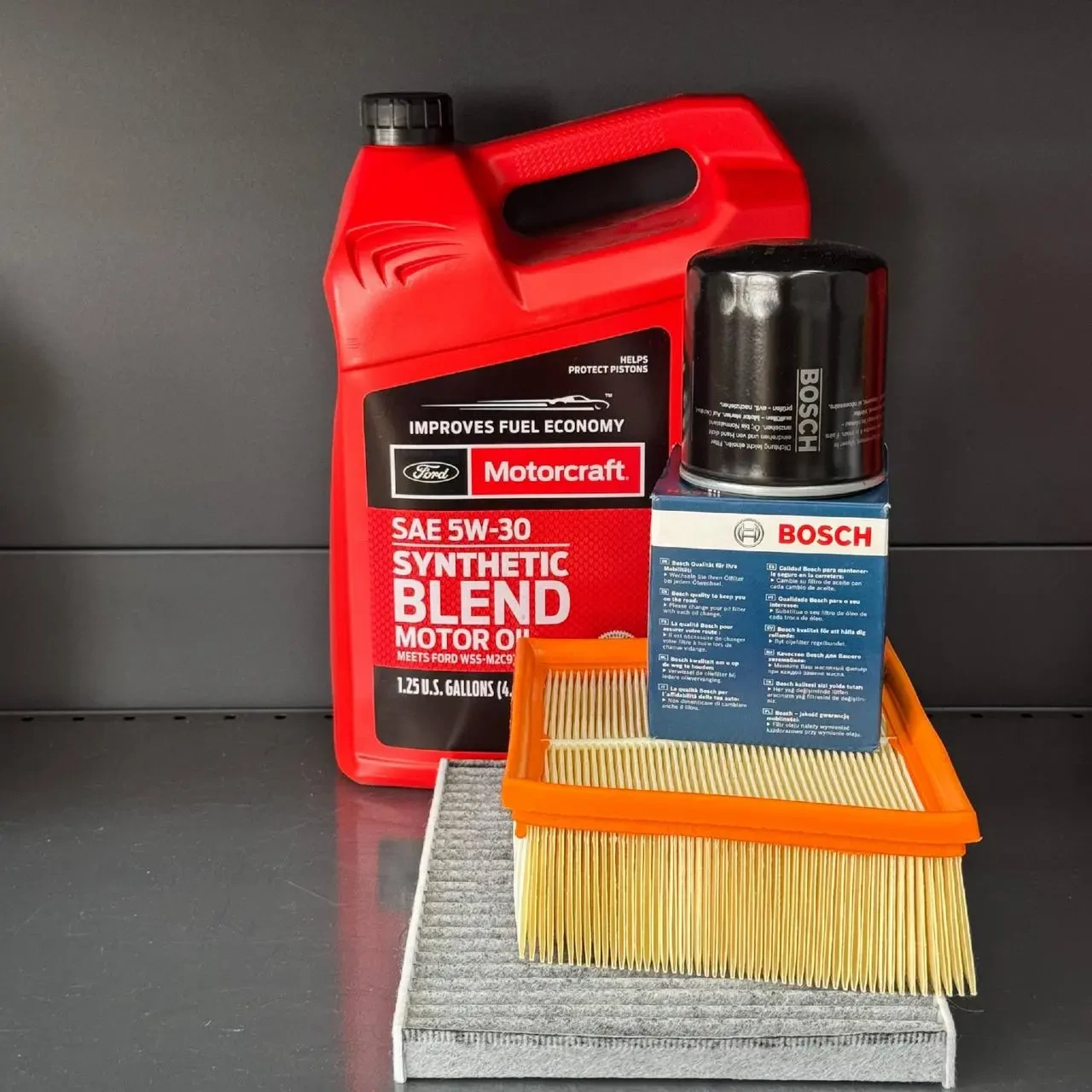 Комплект для ТО Motocraft 5w30 blend Ford Fiesta (1.0) 14-17/(1.6) 14-19 (Масло, фільтр масляний, фільтр повітряний, фільтр салону
