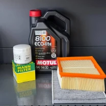 Комплект для ТО Motul  5w30 Ford Fiesta (1.0) 14-17/(1.6) 14-19 (Масло, фільтр масляний, фільтр повітряний, фільтр салону