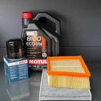 Комплект для ТО Motul  5w30 Ford Fiesta (1.0) 14-17/(1.6) 14-19 (Масло, фільтр масляний, фільтр повітряний, фільтр салону