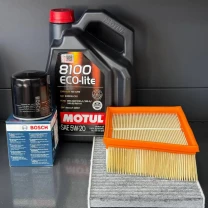 Комплект для ТО Motul  5w20 Ford Fiesta (1.0) 14-17/(1.6) 14-19 (Масло, фільтр масляний, фільтр повітряний, фільтр салону