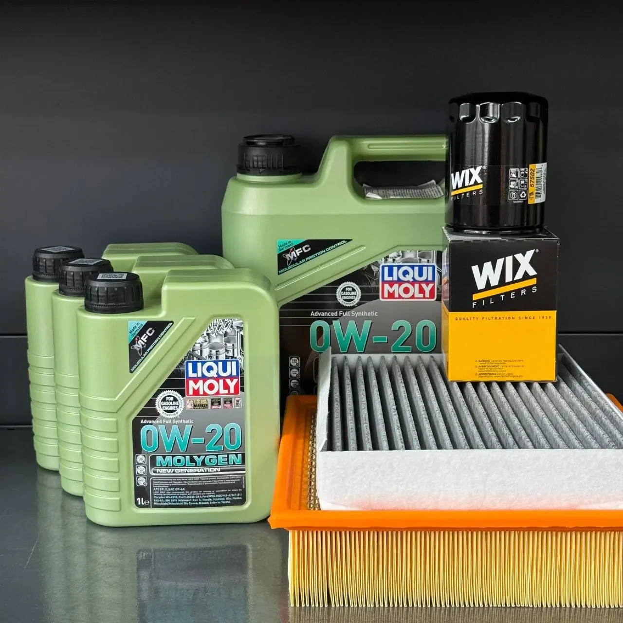 Комплект для ТО Liqui Moly 0w20 Ford F-250 (6.2) 18 (Масло, фільтр масляний, фільтр повітряний, фільтр салону вугільний)