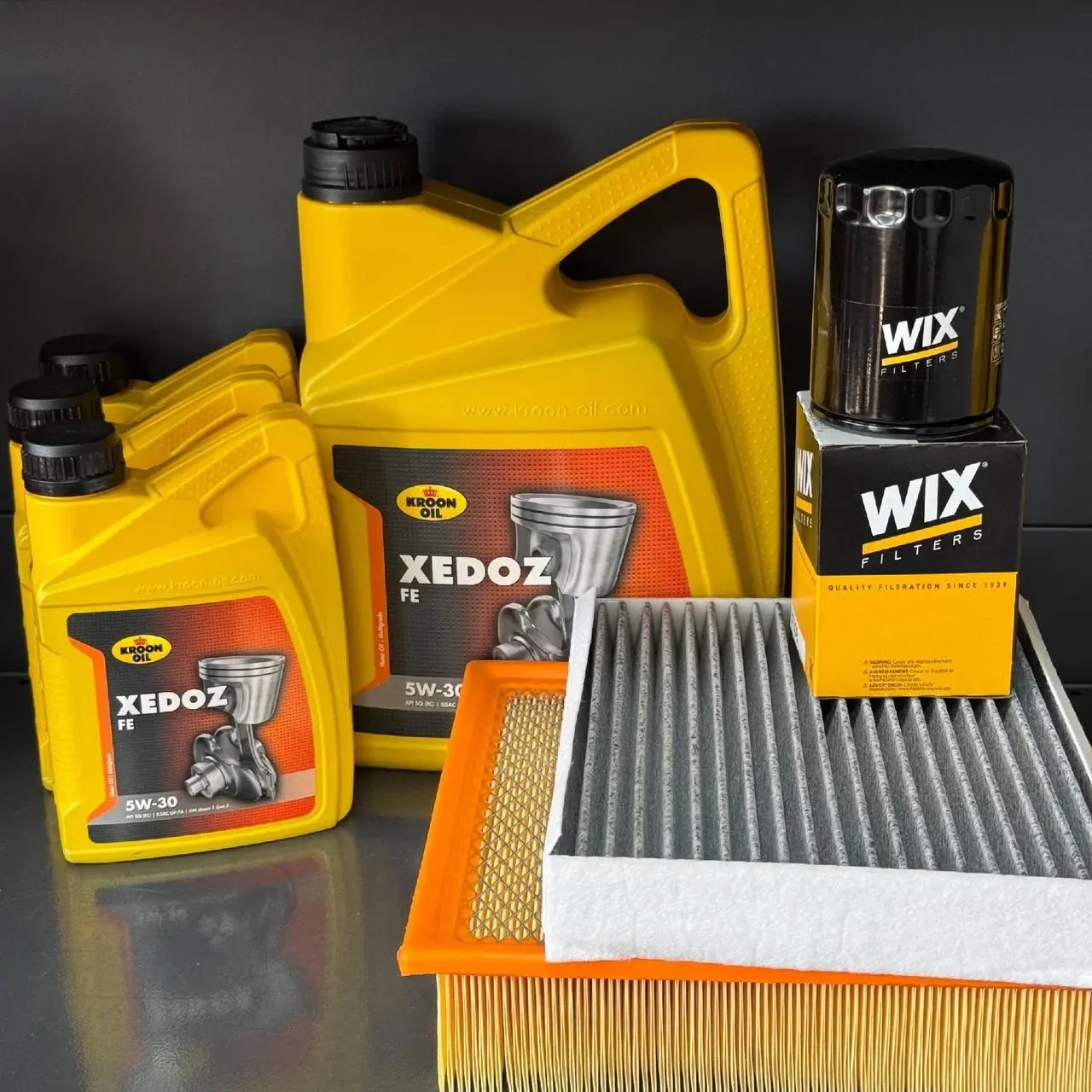 Комплект для ТО KROON OIL 5w30 Ford F-150 (5.0) 15-23 (Масло, фільтр масляний, фільтр повітряний, фільтр салону вугільний)