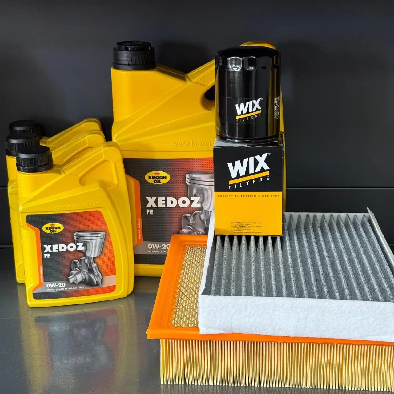 Комплект для ТО KROON OIL 0w20 Ford F-150 (5.0) 15-23 (Масло, фільтр масляний, фільтр повітряний, фільтр салону вугільний)