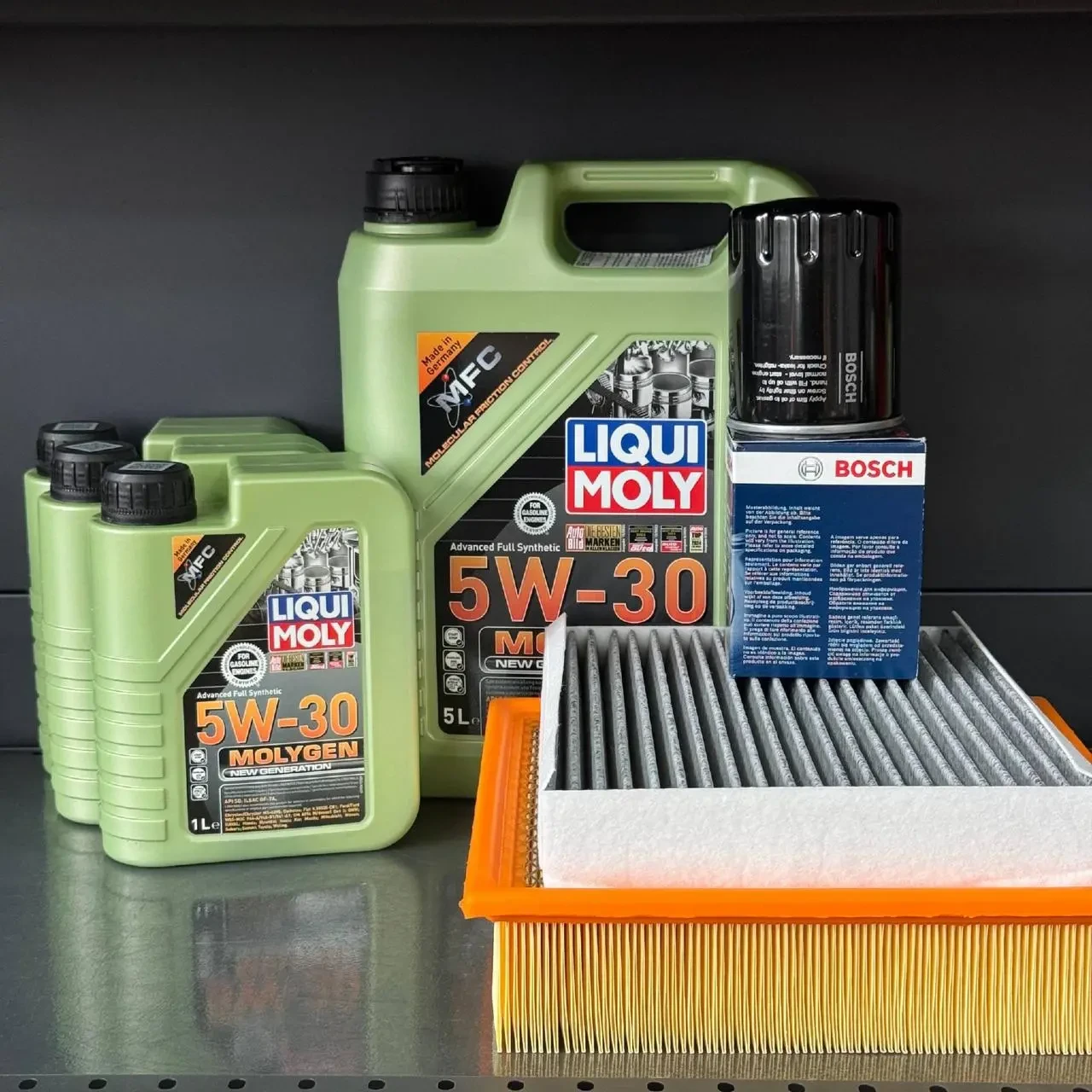 Комплект для ТО Liqui Moly 5w30 Ford F-150 (5.0) 15-23 (Масло, фільтр масляний, фільтр повітряний, фільтр салону вугільний)