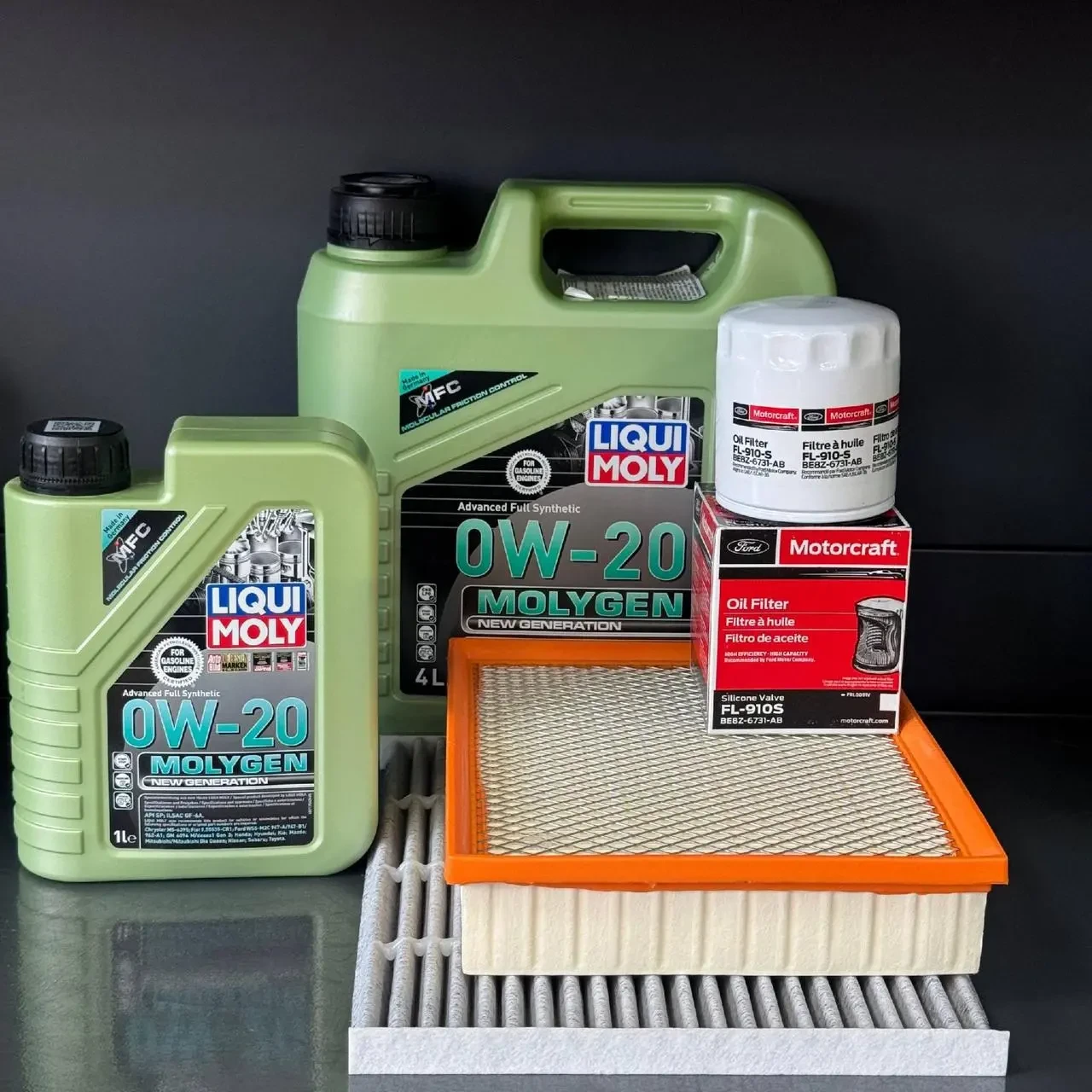 Комплект для ТО Liqui Moly 0w20 Ford Fusion (1.5) 15-20/(1.6)13-14  (Масло 4+1, фільтр масляний, фільтр повітряний, фільтр салону