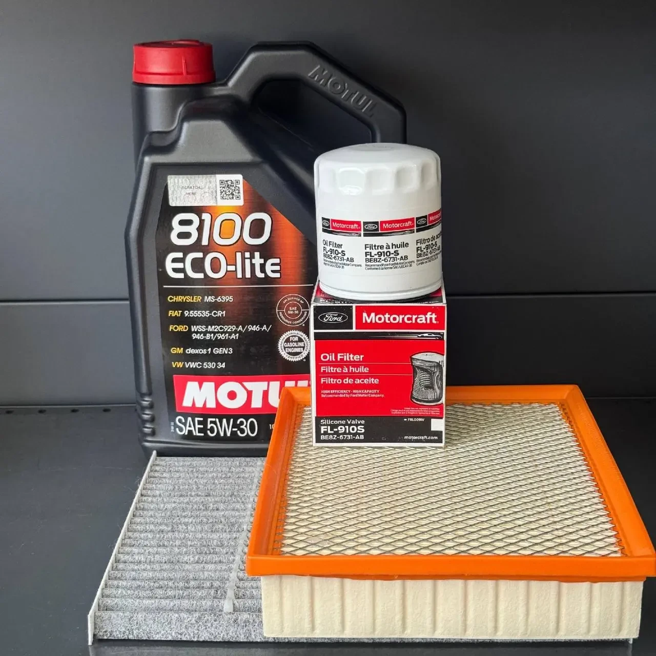 Комплект для ТО Motul 5w30 Ford Fusion (1.5) 15-20/(1.6)13-14  (Маслo, фільтр масляний, фільтр повітряний, фільтр салону
