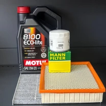 Комплект для ТО Motul 0w20 Ford Fusion (1.5) 15-20/(1.6)13-14 (Маслo, фільтр масляний, фільтр повітряний, фільтр салону вугільний)