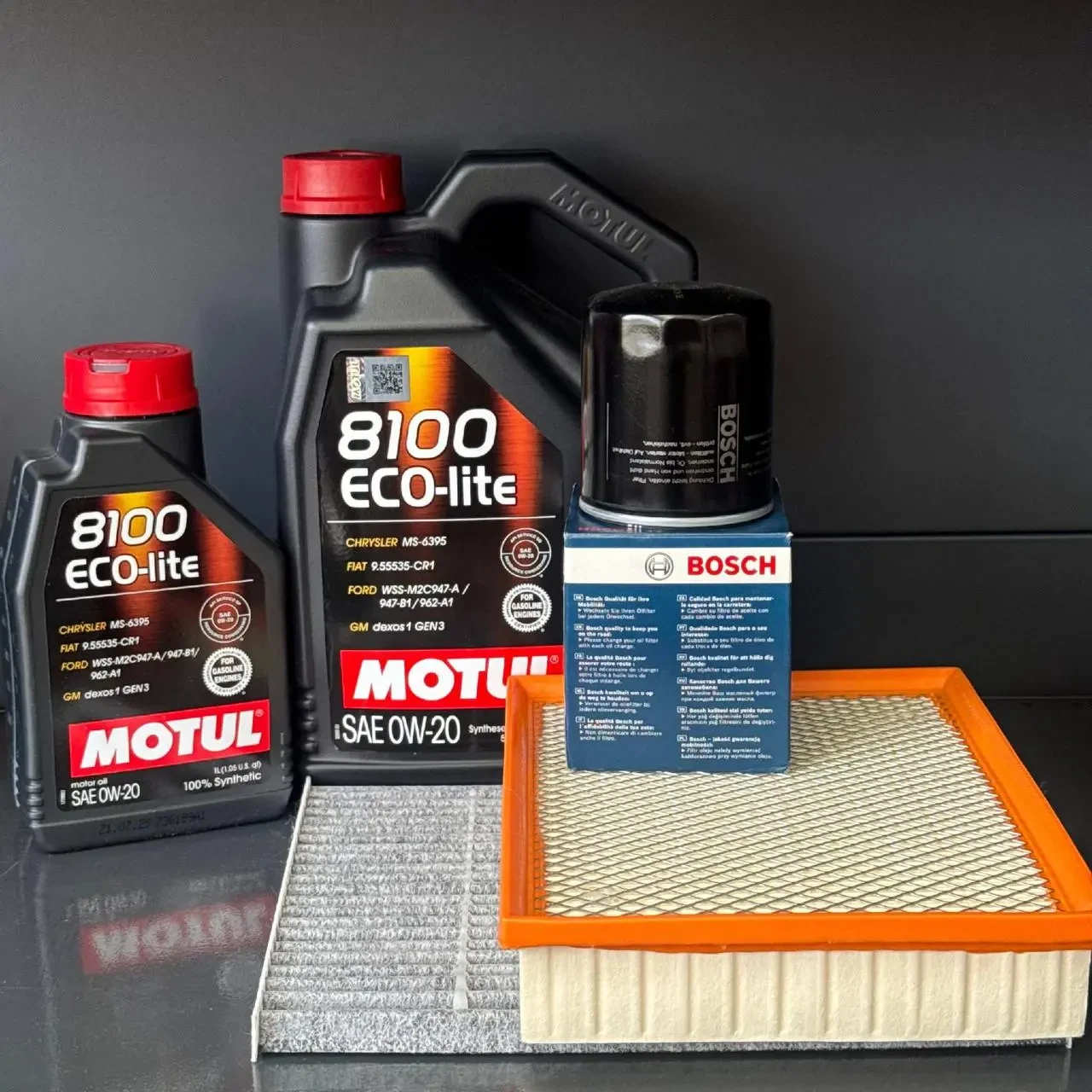 Комплект для ТО Motul 0w20 Ford Edge 2 (2.0)/Edge 4 (2.0)15-20/Fusion(2.5)13-20 Lincoln MKZ(2.0)14-19/Nautilus (2.0)19 (Маслo,