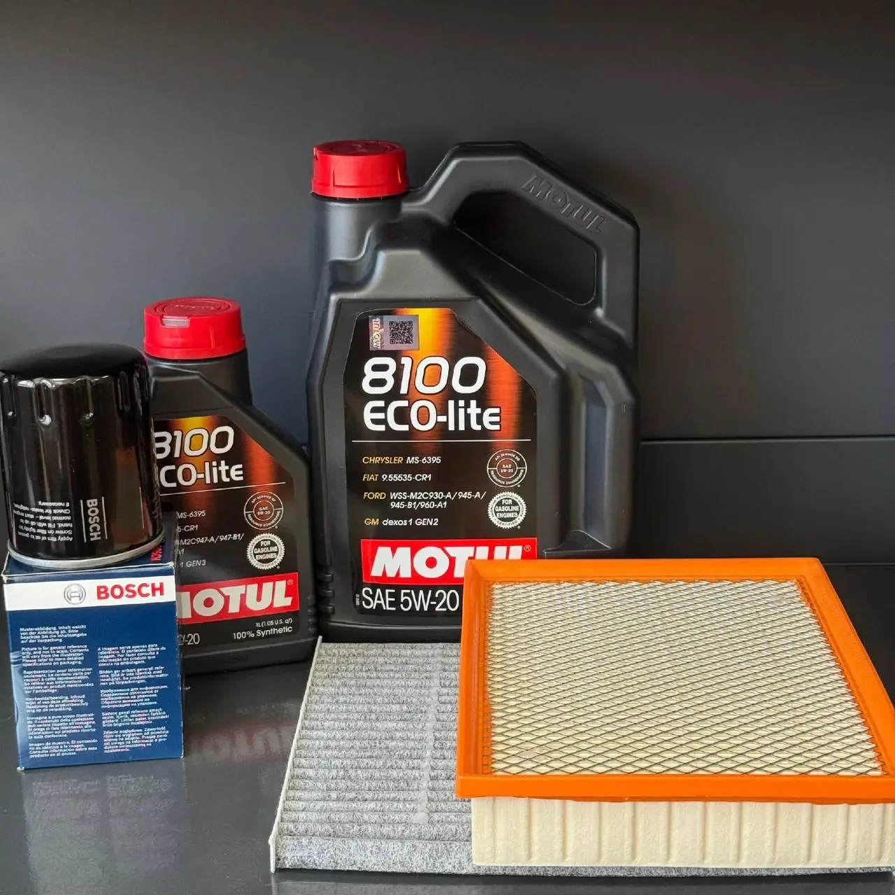 Комплект ТО Motul 5w20 для Ford Edge 3 (3.5) 15-20/Edge 4 (3.7) 15-20/(3.5) 15-18 Lincoln MKZ (3.7) 14-16/Continental (3.7) 17-19