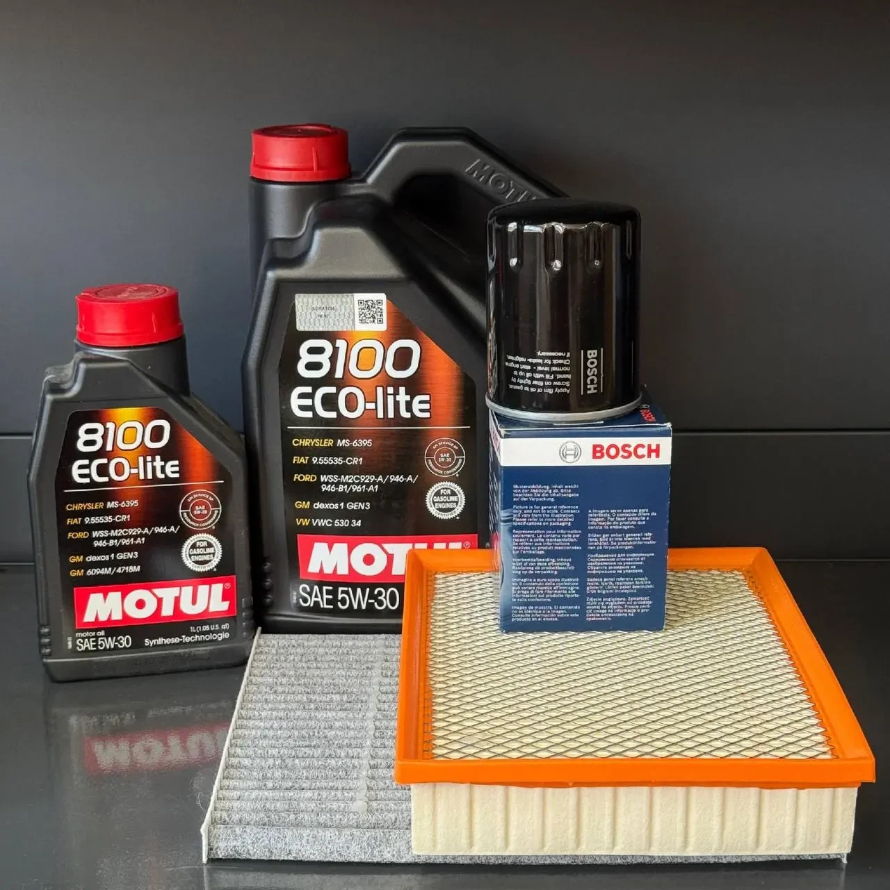 Комплект ТО Motul 5w30 для Ford Edge 3 (3.5) 15-20/Edge 4 (3.7) 15-20/(3.5) 15-18 Lincoln MKZ (3.7) 14-16/Continental (3.7) 17-19