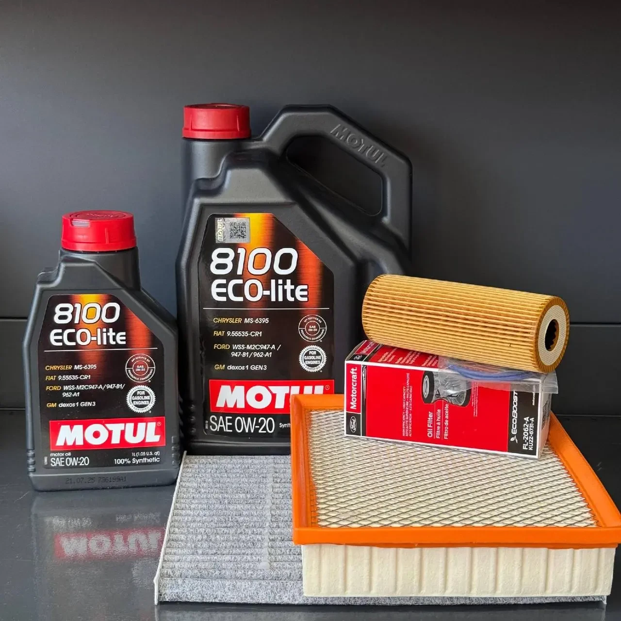 Комплект ТО Motul 0w20 для Ford Edge 4 (2.7) 15-20 Lincoln MKZ (3.0) 17-19/MKX (2.7) 16-18/Nautilus (2.7) 19/Continental (3.0)