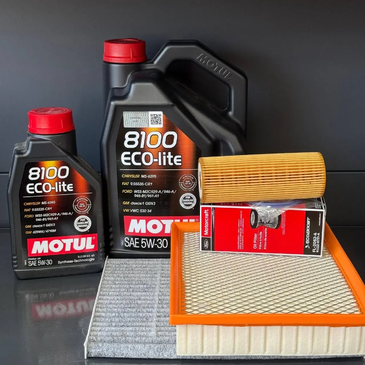 Комплект ТО Motul 5w30 для Ford Edge 4 (2.7) 15-20 Lincoln MKZ (3.0) 17-19/MKX (2.7) 16-18/Nautilus (2.7) 19/Continental (3.0)