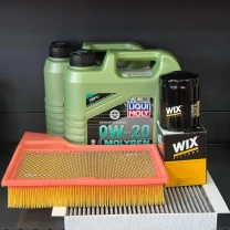 Комплект для ТО Liqui Moly 0w20 Ford Mustang (5.0) 15-21(Масло 8л, фільтр масляний, фільтр повітряний, фільтр салону вугільний)
