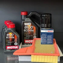 Комплект для ТО Motul 5w30 Ford Mustang (5.0) 15-21(Масло 8л, фільтр масляний, фільтр повітряний, фільтр салону вугільний)