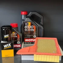 Комплект для ТО Motul  5w20 Ford Mustang (3.7)15-17 (Масло 6л, фільтр масляний, фільтр повітряний, фільтр салону вугільний)
