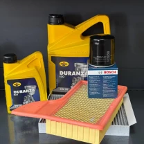 Комплект для ТО KROON OIL 5w20 Ford Mustang (2.3)15-21 (Масло 6л, фільтр масляний, фільтр повітряний, фільтр салону вугільний)