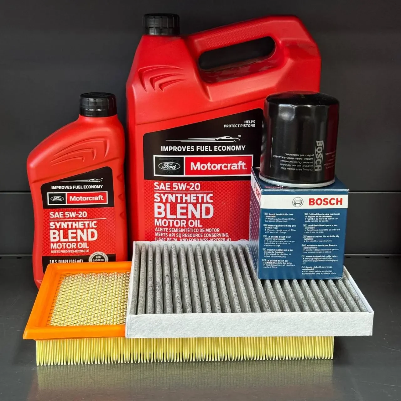 Комплект для ТО Motocraft 5w20 blend Ford Explorer(2.0) 12-15/(2.3) 16-19/Lincoln MKT(2.0) 13-16 (Масло 5,68л, фільтр масляний,