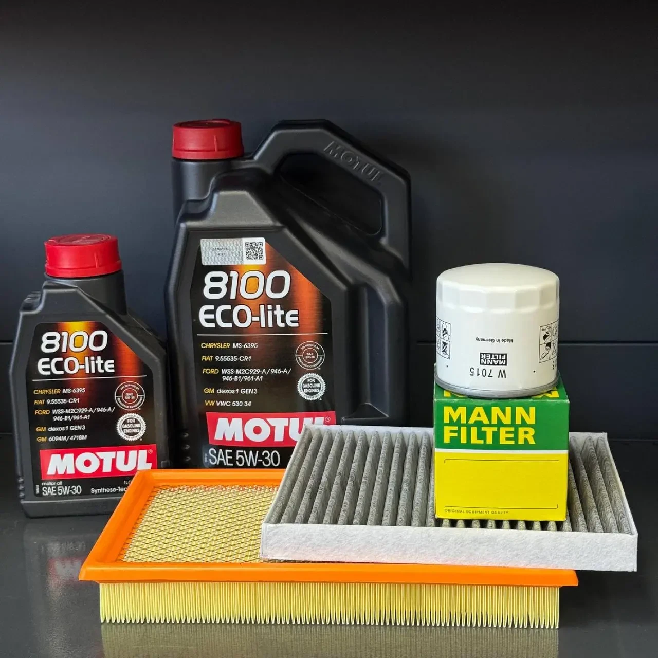 Комплект для ТО Motul 5w30 Ford Explorer(2.0) 12-15/(2.3) 16-19/Lincoln MKT(2.0) 13-16 (Масло 6л, фільтр масляний, фільтр