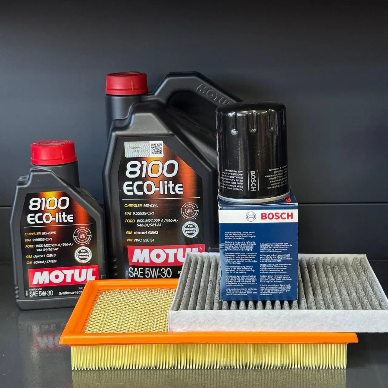 Комплект для ТО Motul  5w30 Ford Flex(3.5) 09-19/Explorer(3.5)11-19/Taurus(3.5) 09-19, Lincoln MKS(3.7)/(3.5)10-16 /MKT(3.7)/(3.5)