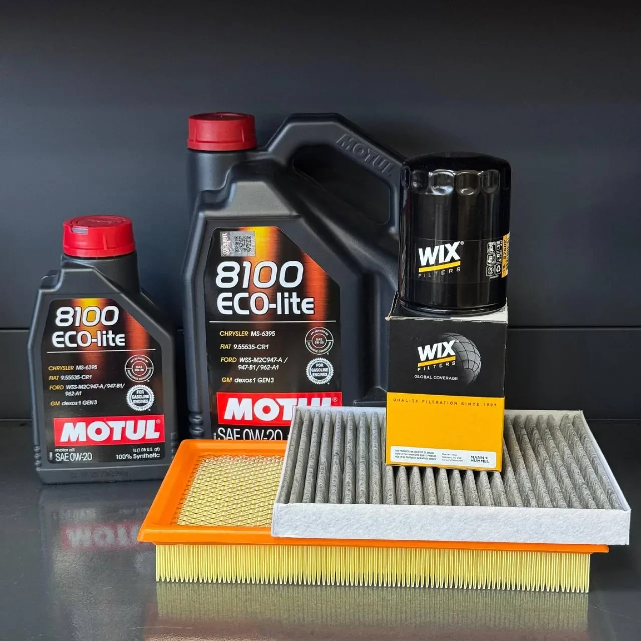 Комплект для ТО Motul 0w20 Ford Flex(3.5) 09-19/Explorer(3.5)11-19/Taurus(3.5) 09-19, Lincoln MKS(3.7)/(3.5)10-16 /MKT(3.7)/(3.5)