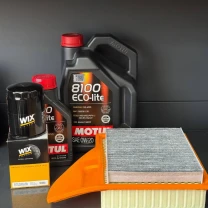 Комплект для ТО Motul 0w20 Ford Mustang (3.7) 13-14 (Масло 6л, фільтр масляний, фільтр повітряний, фільтр салону вугільний)