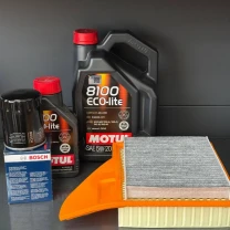 Комплект для ТО Motul 5w20 Ford Mustang (3.7) 13-14 (Масло 6л, фільтр масляний, фільтр повітряний, фільтр салону вугільний)
