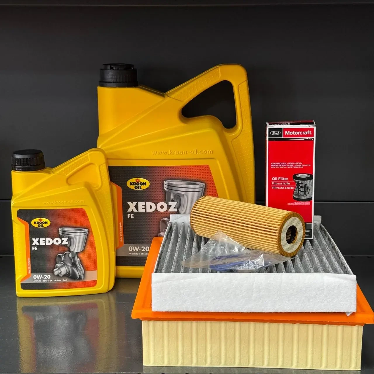 Комплект для ТО KROON OIL 0w20 Ford F150 (2.7) 15-20 (Масло, фільтр масляний, фільтр повітряний, фільтр салону вугільний)