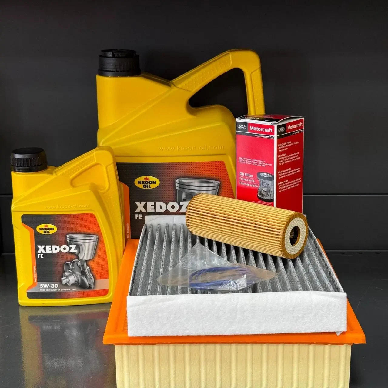 Комплект для ТО KROON OIL 5w30 Ford F150 (2.7) 15-20 (Масло, фільтр масляний, фільтр повітряний, фільтр салону вугільний)