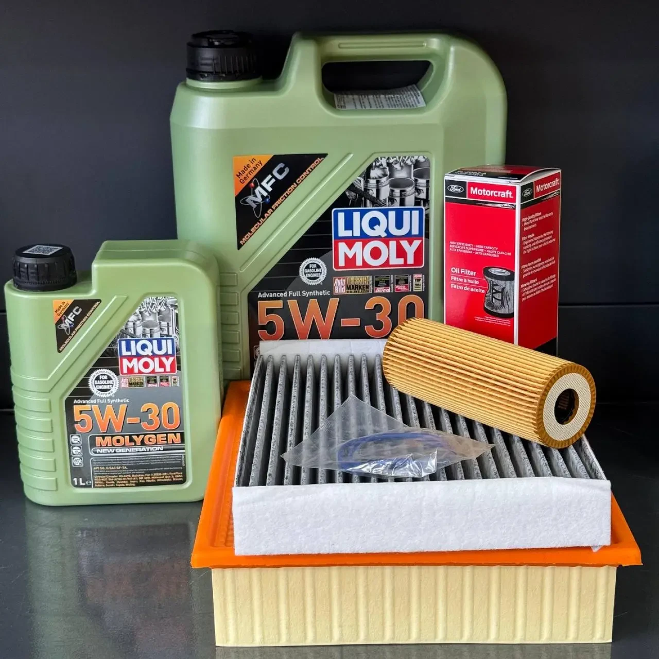 Комплект для ТО Liqui Moly 5w30 Ford F150 (2.7) 15-20 (Масло, фільтр масляний, фільтр повітряний, фільтр салону вугільний)