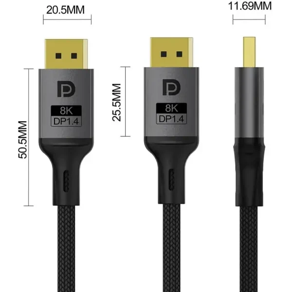 Кабель ColorWay DisplayPort-DisplayPort V1.4 (M/M) 1.5m Black (CW-CBDP093-BK) 3
