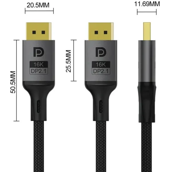 Кабель ColorWay DisplayPort-DisplayPort V2.1 (M/M) 1.5m Black (CW-CBDP091-BK) 3